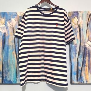 Striped Navy and White Men's Shirt